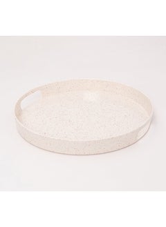 Buy Bright Designs Melamine Round Tray Set of 1 
  (D 38cm) Creamy with brown in Egypt