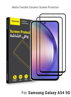 Buy 2 Pieces Premium Matte Ceramic Screen Protector For Samsung Galaxy A54 5G Black/Clear in Saudi Arabia