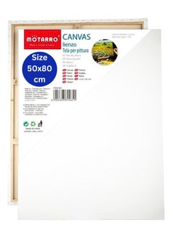 Buy Stretched Canvas 50X80CM  White Cotton Artist Canvas Boards for Painting Acrylic Pouring Oil Paint Dry & Wet Art Media in UAE