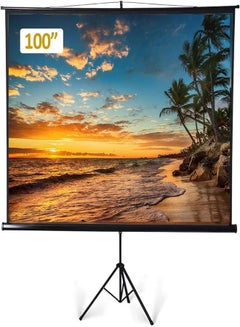 Buy Porodo Projector Screen Portable 100 Inch Diagonal Projection HD 4:3 Projection Pull Up Foldable Stand Tripod in UAE