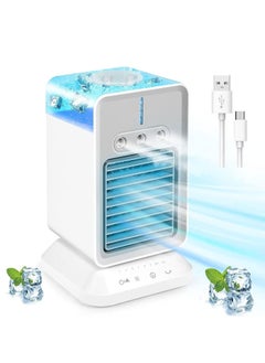 Buy Portable Rechargeable Air Cooler with 3 Wind Speeds and 3 Cool Mist & 2-8H Timer in Saudi Arabia