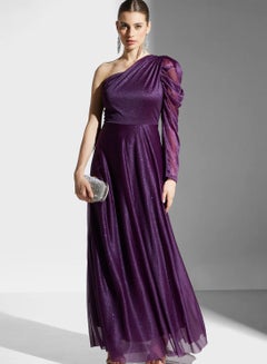 Buy One Shoulder Shimmer Dress in UAE