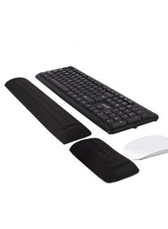 Buy 2 Pcs Set Keyboard and Mouse Hand Rest Pad with Memory Foam Ergonomic for Computer or Laptop in UAE