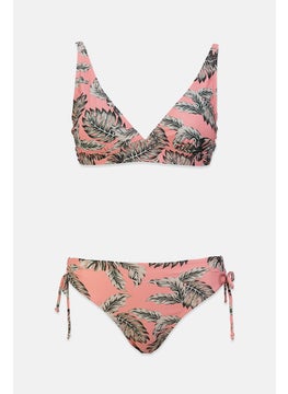 اشتري Women Padded Triangle Printed Bikini Set, Mauve في السعودية