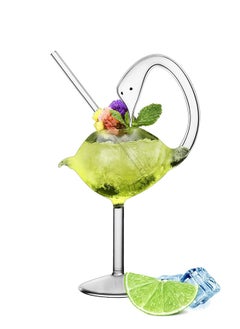 اشتري Cocktail Glass 1 Set Cocktail Wine Glass 6oz 175ml Unique Champagne Coupe Glass Swan Shape Martini Goblet Cups for Juice Martini Tequila Glassware for KTV Home Bar Club Clear في الامارات