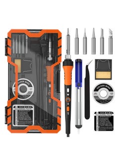 Buy Soldering Iron Premium Kit, 60W Soldering with Ceramic Heater, 12-in-1 Soldering Iron Kit Tool, Adjustable Temperature, Soldering Iron Tip, Solder Wire, Solder Pump, Solder Paste (UK Regulatory) in UAE