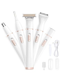 Buy Facial Hair Removal for Women, 4 in 1 Electric Razor for Women, Painless Eyebrow Trimmer Bikini Trimmer Hair Remover Kit for Face, Eyebrow, Nose, Arms, Legs and Pubic Hair USB Rechargeable & Portable in Saudi Arabia