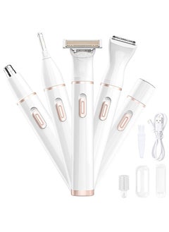 Buy Facial Hair Removal for Women, 4 in 1 Electric Razor for Women, Painless Eyebrow Trimmer Bikini Trimmer Hair Remover Kit for Face, Eyebrow, Nose, Arms, Legs and Pubic Hair USB Rechargeable & Portable in Saudi Arabia