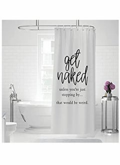 Buy Shower Curtain Bathroom Waterproof Anti-Mold Modern Minimalist Fashion Curtain Privacy Curtain Quotes Inspirational with 12 Pack Plastic Hooks (65''W x 70''L  White)✅Size - The standard size is a in Saudi Arabia