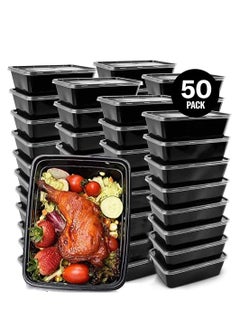 Buy Meal Prep Containers, 50 Pack 750ml Plastic Food Storage Containers with Lids for Meal Food Prepping, Bento Box, Food Take Out Box in Saudi Arabia