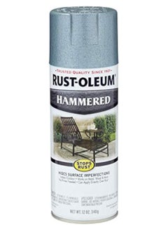 اشتري Rust-oleum stops rust Hammered gloss light blue spray paint 12 oz. - 7212830 في السعودية