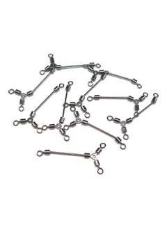 Buy 10 Pieces Of Long Fishing Connector Rolling Swivel Stainless Steel 20 x 20cm in Saudi Arabia