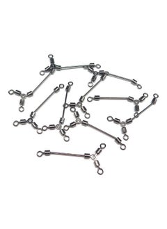 Buy 10 Pieces Of Long Fishing Connector Rolling Swivel Stainless Steel 20 x 20cm in Saudi Arabia