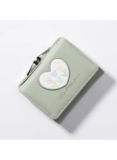 Buy Leather Flip Wallet & Card Holder with 9 Pockets and External Pocket Green - Mysterious Garden in Egypt