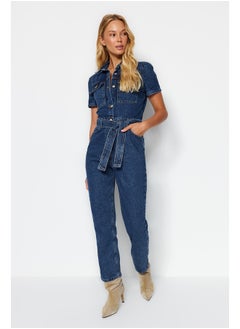 Buy Blue Belted Denim Overalls TWOSS20TU0156 in Egypt