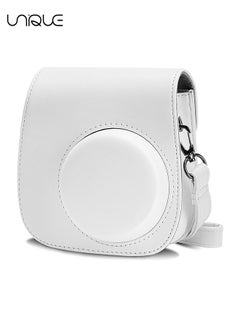 Buy Camera Case Compatible with Instax Mini 12, Protective Case PU Leather Bag with Pocket and Adjustable Shoulder Strap (White) in Saudi Arabia