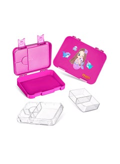 Snack Attack Bento Box or Lunch Box for Kids 4 & 6 Conertible Compartments  | Portion Lunch Box | Food Graded Materials BPA FREE & LEAK PROOF| Made of