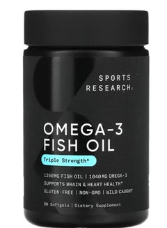 Buy Omega-3 Fish Oil Triple Strength 1,250 mg 90 Softgels in Saudi Arabia