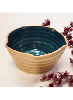 Buy Microwave safe pottery and porcelain bowl, handmade in Egypt, size 22 in Egypt