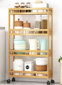 Buy 4 Tier Kitchen Shelf Wooden Multipurpose Storage Rack in UAE