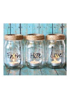 Buy Set of 3 love, faith & hope jars with candle gift in Egypt