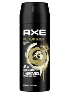 Buy Axe Men Deodorant Body Spray for men Gold Temptation 48 hours Irresistible Fragrance 150ml in Saudi Arabia