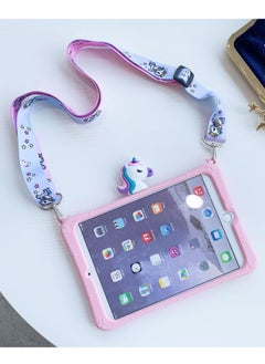 اشتري Unicorn Ipad pro cover for iPad Mini 5/4, iPad 7th Generation 2019/iPad 8th Generation 2020, with Carrying Strap Adjustable Stand Shockproof Shockproof For iPad 10.2" 2020/2019, Pink في الامارات