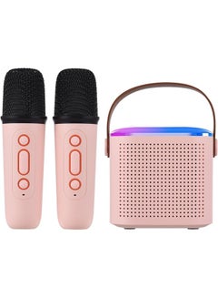 اشتري MYK Microphone Mini Karaoke Machine Portable Microphone & Sound Box Set Home KTV BT Speaker with 2 Microphones في الامارات