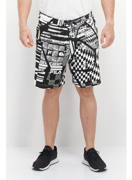 Buy Men Sportswear Fit Allover Print Training Shorts, Black/White in UAE