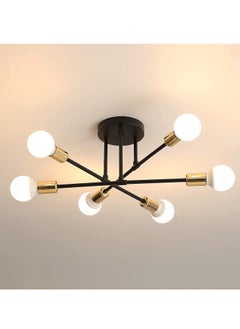 اشتري Chandelier 6 Lights Gold Ceiling Chandelier with Adjustable Light Industrial Chandelier(Not include bulb) في السعودية