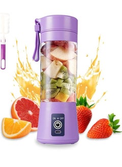 Buy Portable Blender Cup,Electric USB Juicer Blender,Mini For Shakes and Smoothies, Juice,380ml, Six Blades Great Mixing,Light purple in UAE