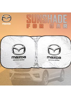 Buy MAZDA Car Sun Shade UV Rays and Heat Protector Sun Visor Foldable Keep Your Vehicle Cool Blocks UV Rays, Car Windshield Sunshade in Saudi Arabia