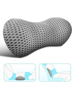 اشتري Lumbar Support Pillow For Bed, Ergonomic Back Support Memory Foam Lumbar Sleeping Pillow, Lower Back Pain Relief, Removable Washable Backrest Pillow For Office Chair, Car Seat (Grey) في السعودية