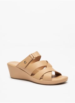 اشتري Women's Cross Strap Slip-On Sandals with Wedge Heels في الامارات