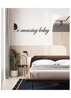 Buy Home Gallery Be Amazing Today Butterflies Sticker wall art 55x20 cm Black in Egypt