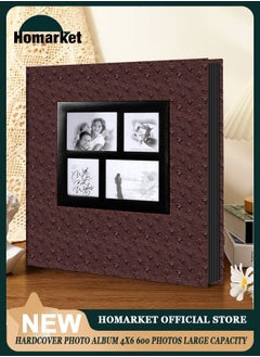 Buy Photo Albums for 4x6 Photos Holds 600 Black Pages Large PU Leather Cover Horizontal and Vertical Photos Large Capacity Travel Record Family Album Baby Photo Picture Album in UAE