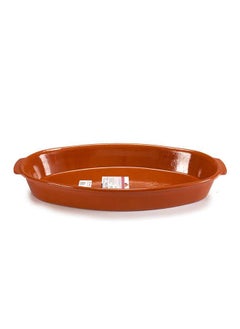 اشتري Brown Terracotta Deep Oval Plate 53 cm ,Spain في الامارات