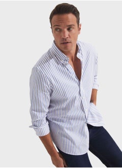 Buy Striped Button Down Regular Fit Shirt Shirt in UAE