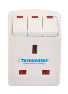 Buy Terminator 3 Way UK Socket Multi Adaptor With Individual Switch in UAE