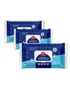 Buy Cleaning Wipes White 80 Wipes Pack of 3 in UAE