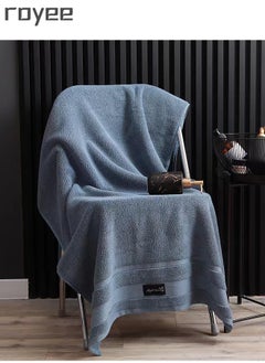 اشتري Adult Thickened Cotton Bath Towel, Combed Cotton Bath Towel,  140 * 70cm, Blue في السعودية