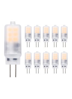 اشتري (10PCS) G4 LED Light Bulb 2W AC/DC 12V Warm White 2700K G4 Bi-Pin Base Lamp 10W 15W 20W Halogen Bulbs Equivalent for Landscape Chandelier Under Cabinet Lighting, Non-dimmable, No Flicker في السعودية