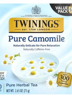 اشتري Pure Herbal Tea Pure Camomile Caffeine Free 50 Tea Bags 2.65 oz (75 g) في الامارات