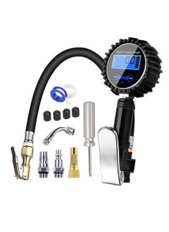 Buy Digital Tire Pressure Gauge with Inflator(3-200 PSI for 0.1 Display Resolution), Heavy Duty Air Chuck and Compressor Accessories with Rubber Hose and Quick Connect Coupler Car Accessories. in Saudi Arabia