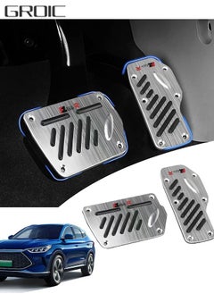 Buy 2PCS Anti-Slip Aluminum Brake Gas Pedal Pads, Pedal Brake Pedal Cover Replacement Aluminum Foot Pedal Pads Kit Fit for General Vehicle Type in UAE