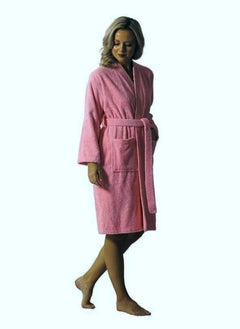 اشتري Pink Colour Terry Weave  Bathrobe XXXL Sizes 100% Cotton في الامارات