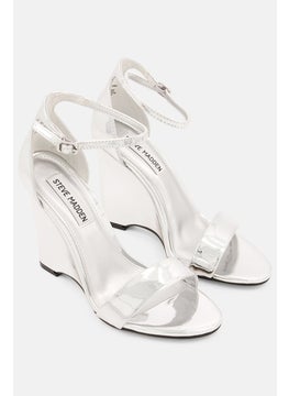 اشتري Women Mallor Adjustable Buckle Wedges, Silver في الامارات