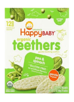 Buy Organic Teethers  Gentle Teething Wafers Pea and Spinach 12 Packs 0.14 oz 4 g Each in UAE