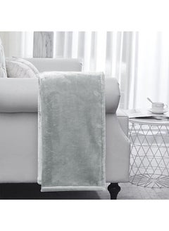 اشتري Takisha Solid Flannel Throw Polyester  Blanket| Fuzzy, Comfy, Lightweight And Breathable Blanket For Bedroom  L 127 X W 154 Cm  Grey في الامارات