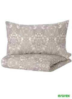 Buy Duvet cover and pillowcase dark grey 150x200/50x80 cm in Saudi Arabia